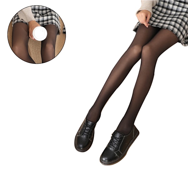 Flawless Legs Fake Translucent Varme Fleece Strømpebukser Kvinner Varme Fleeceforet Slanke Strekk Leggings Bukser