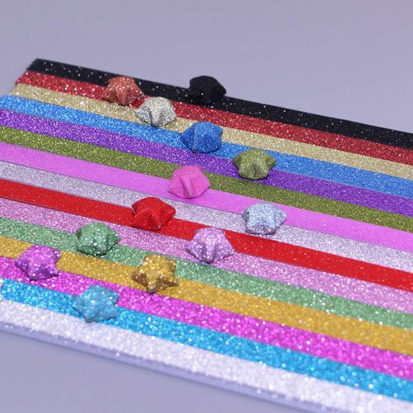 300 st Glitter Origami Star Paper Strips Lucky Star Paper för DI