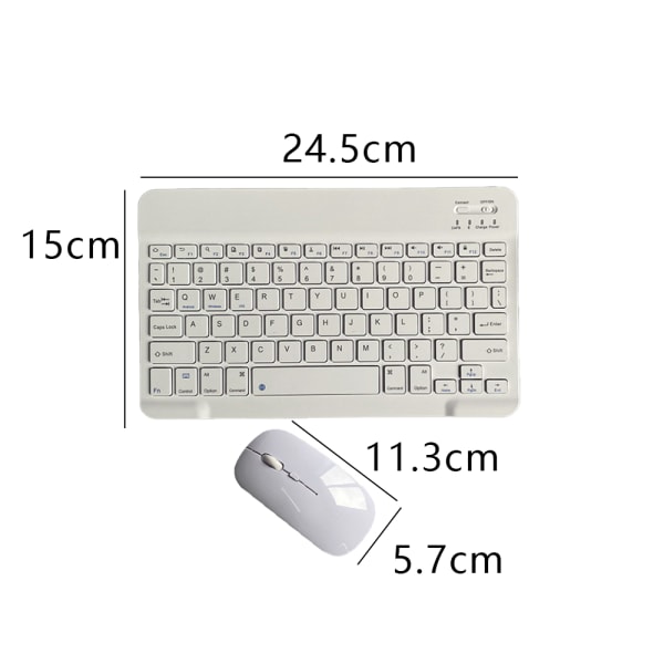 Oppladbart Bluetooth-tastatur og mus Combo Ultra-Slim