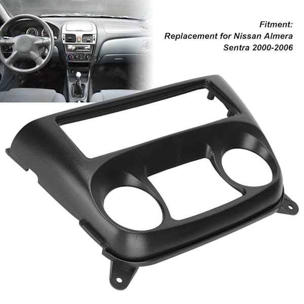 1DIN Bilstereo Radio Fascia ABS Slitstark Navigations Trim Ersättning för Nissan Almera Sentra 2000‑2006