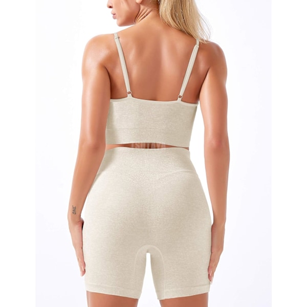 Dame Seamless Træningsset 2-delt Yoga Outfit Aktive Shorts Sexy Sports-BH