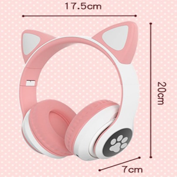 Bluetooth trådløst headset for barn, søte katteører, Bluetooth