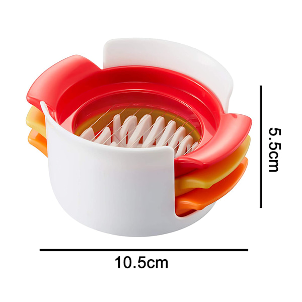 Eggedeler, 3 i 1 multifunksjonell eggedeler for hardkokte egg, rustfritt stål tråd-kutter, for egg, jordbær, bær og grønnsaker (hvit)