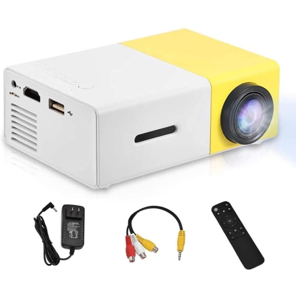 Miniprojektor, Bærbar 1080P 600lm 4 : 3 LED-projektor Home Cin