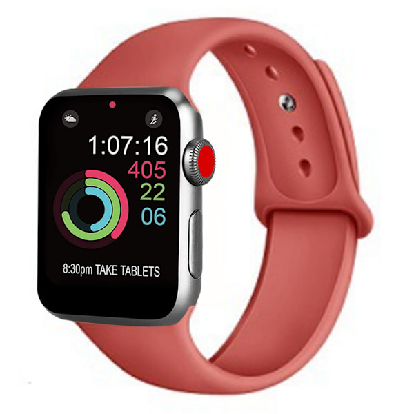 Kompatibelt Apple iWatch Armband 38-40mm S/M, M/L Mjuk Silikon Sport Ersättningsarmband Kompatibelt iWatch Serie 5 /4 /3 /2/ 1 (S/M röd)
