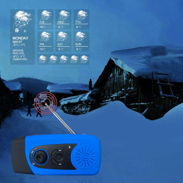 Solar Hand Crank Emergency Weather Radio, FM kannettava radio wit