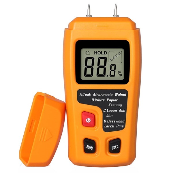Digitaalinen puunkosteusmittari kädessä pidettävä LCD-kosteusmittari Kosteusmittarin ilmaisin polttopuulle Orange