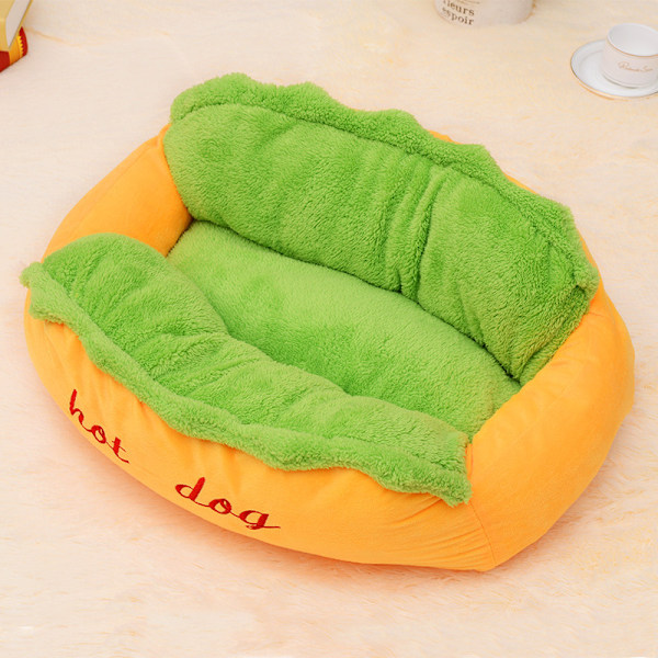 Hot Dog Shape Pet Bed Innovative Removable Autumn Winter Warm Dog Sleeping Mat for Cats Dogs S