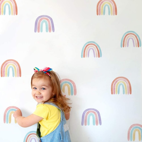 Rainbow seinätarrat tyttöjen makuuhuoneen lastenhuoneen sisustukseen, Peel ja S