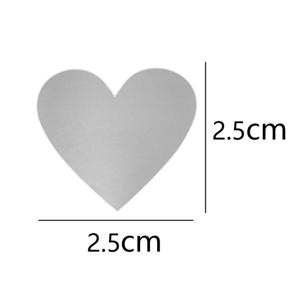 Hjärtformad skrapa av etiketter klistermärken 1 tum