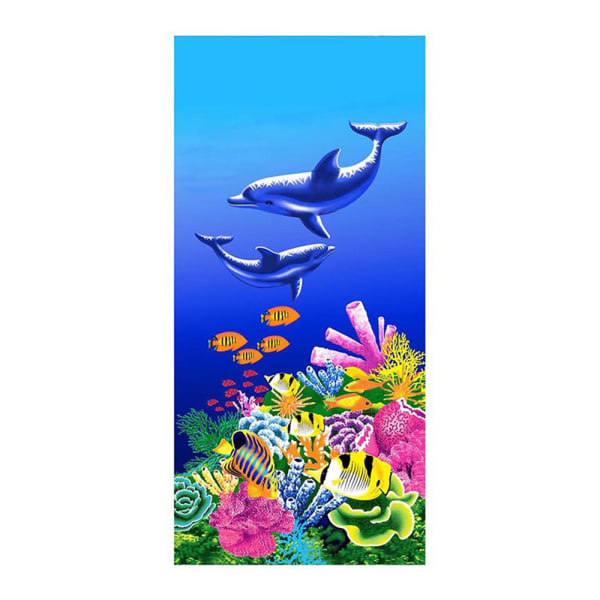 Rantapyyhe tytöille, delfiinien print, 150 * 70 cm allas