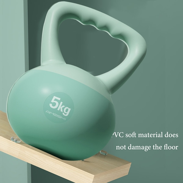 Myk Kettlebell for Kvinners Squat Treningsprogramvare 5kg Pot Dumbbell Hip Strength Training Sand Kettlebell Fitness