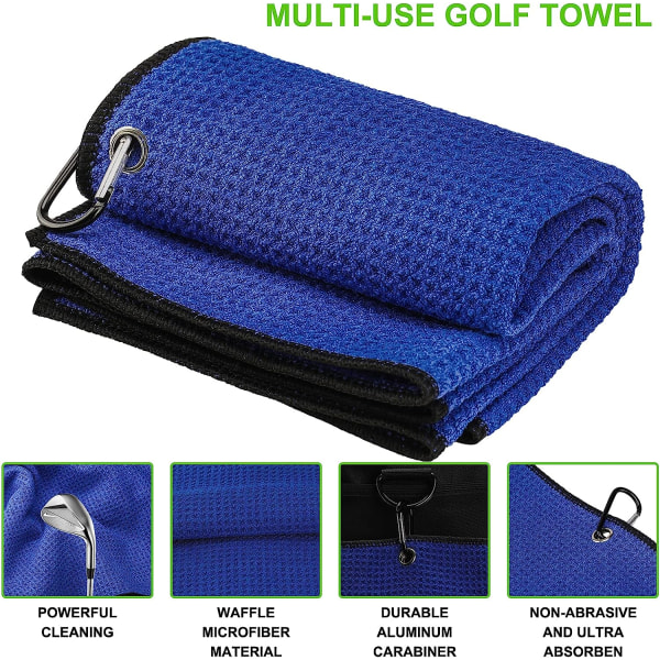Golfhåndklædesæt, mikrofibervaffelgolfhåndklæder, børsteværktøjssæt