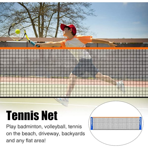 4,1m Bærbar Foldbar Tennisnet til Børn og Voksne, Kort Tennisnet til Indendørs og Udendørs, Mobil Tennisnet (Uden Stang)