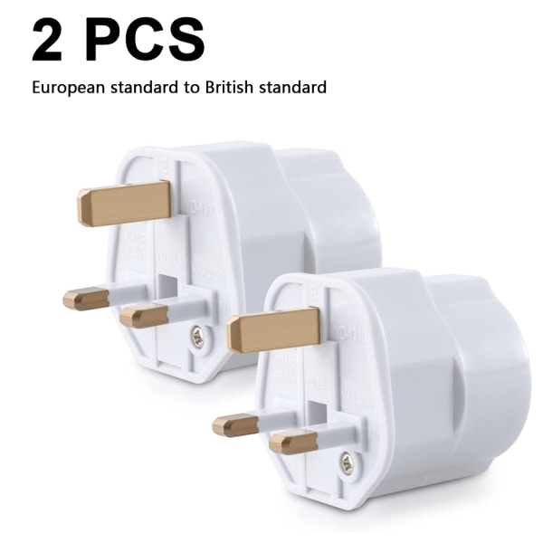 Europeisk standard till brittisk standard pluggadapter, set om 2 st