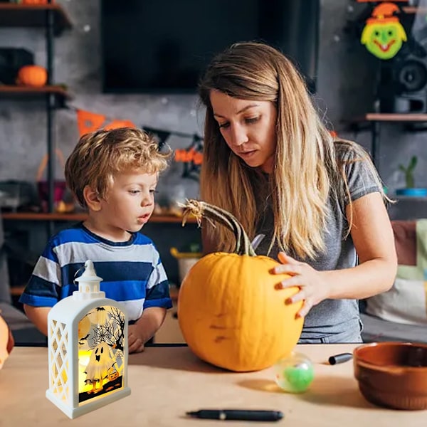 Halloween Bærbare Lanterner Oransje Lys LED Halloween Lampe, Dekorativ Spøkelseshus Lys Lanterne