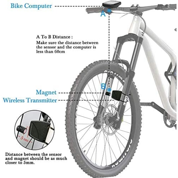 Velocímetro de bicicleta läpäisemätön e inalámbrico para