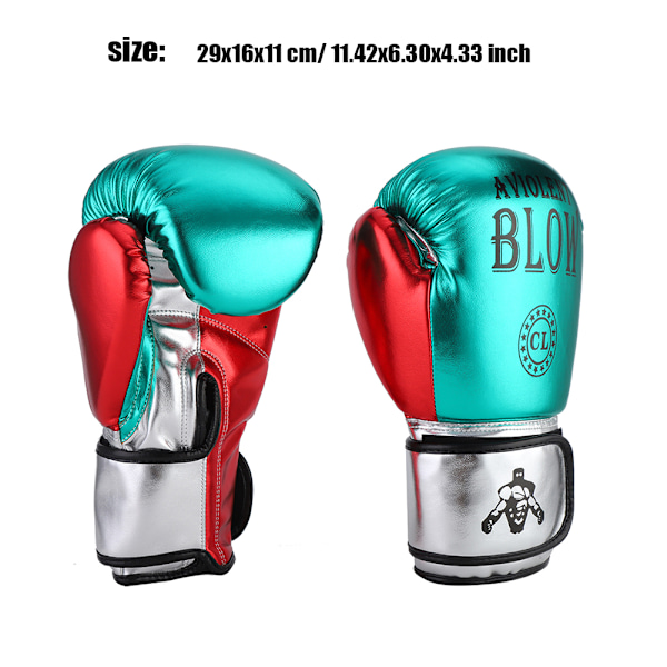 1 Par Unisex PU Bokseshansker Sanda Punching Sparring Sandsekk Treningshansker Grønn