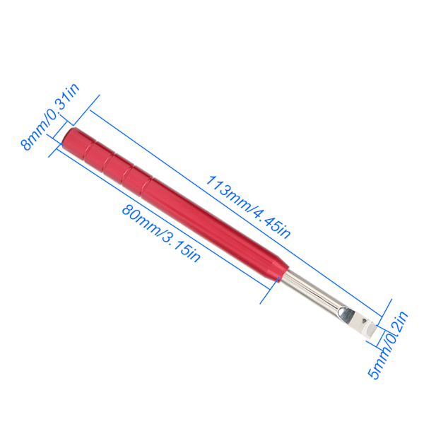 2 stk. klokkeviserefjerner 5 mm bredde 113 mm lang rustfritt stål rød rustfri antislip for reparasjon