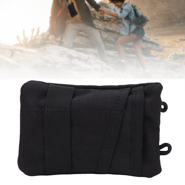 Portable Travel Zipper Waist Bag Waterproof Outdoor EDC Molle Pouch Wallet for Camping HikingBlack