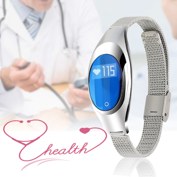 Vanntett Bluetooth-klokke Hjertefrekvens Treningsarmbånd Smart Armbånd