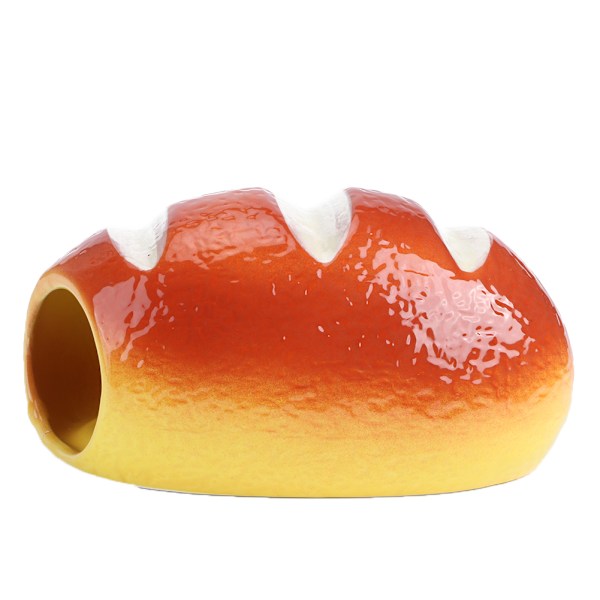 Cute Unique Bread Shape Ceramic Hamster House Small Animal Chinchilla Sleeping Bed Pet SuppliesS