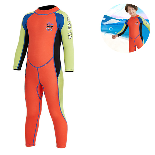 Barnens våtdräkter Pojkar Termiska Baddräkter, Rash Guard En-delad Baddräkt 2,5 mm Neopren Dykdräkt Snorklingdräkt UV 50+ (XL, Stil 2)