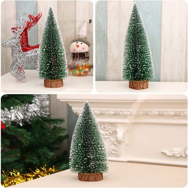 5 st Mini ceder julgran, flaska borste träd liten konstgjord Warm Light