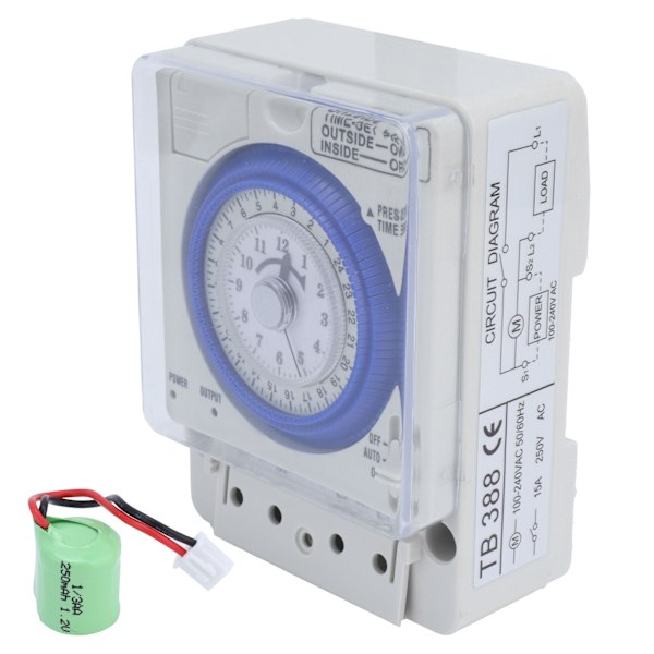 Mechanical Timer Automatic 24 Hours Low Power Consumption Time Switch for Water Heaters Breeding 100‑240VAC