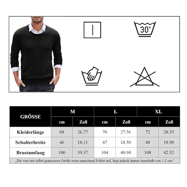 Mænds basic strikket trøje, fin strikket vintertrøje