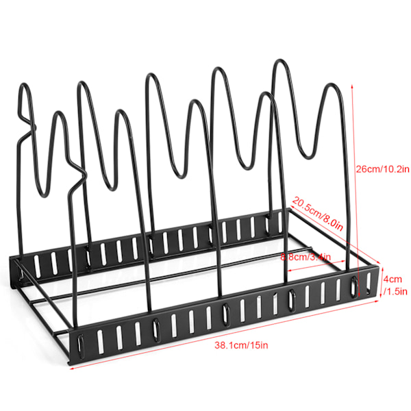 Multifunktionell förvaring för kastruller, stekpannor och lock