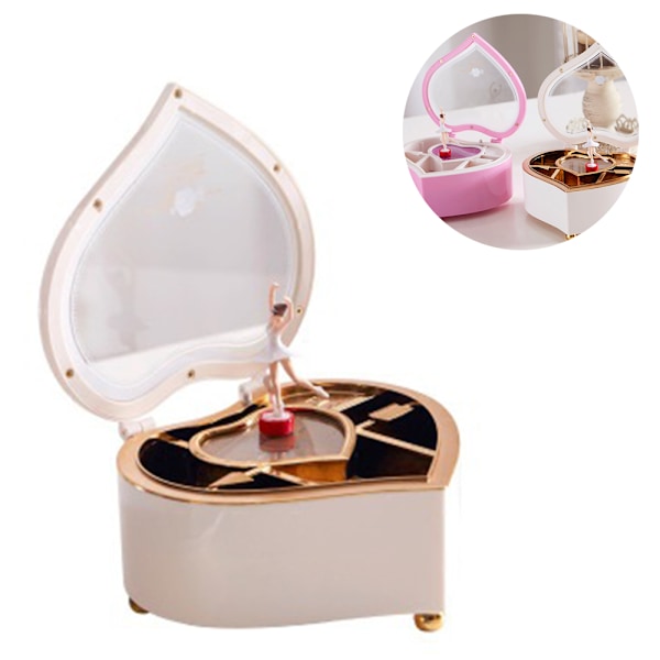 Jewelry box with rotating ballerina girl music box jewelry box heart storage box jewelry box for children rings earrings necklace