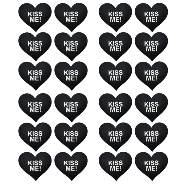 12 paria nännin cover, rintaliimaa sydämen muotoisia sanoja printed