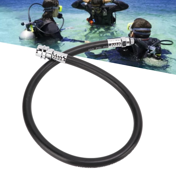 Scuba Diving BCD Lavtryk Regulator Slange Fleksibel Gummi Gasslange til Vandsportsaktiviteter 61cm / 24in