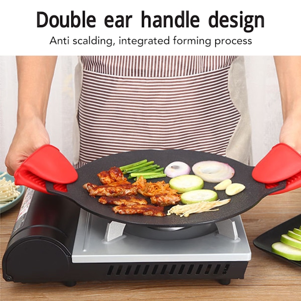 Koreansk stil BBQ grillpande Koreansk rund stegeplade Non Stick 6 lag belægning Rund stegeplade til indendørs udendørs 36cm