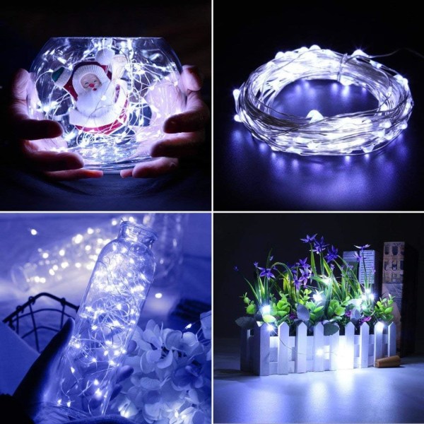 Vanntette LED-strenglys, 16,4 fot/50 LEDs Fairy String Lights