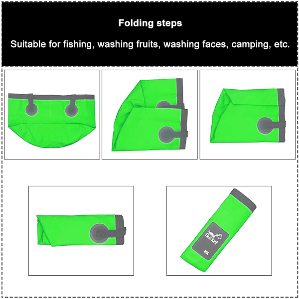 Fällbar Vattenhink 20L, Tvätthög Collapsible Vattenförvaringsbehållare Fällbar Campinghink för Resor Vandring Fiske Trädgårdsarbete Bil tvätt