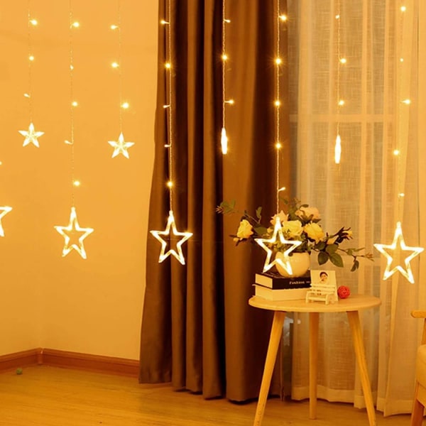 12 Tähteä 138-LED-valot - Kaukosäädin Star Curtain Fairy
