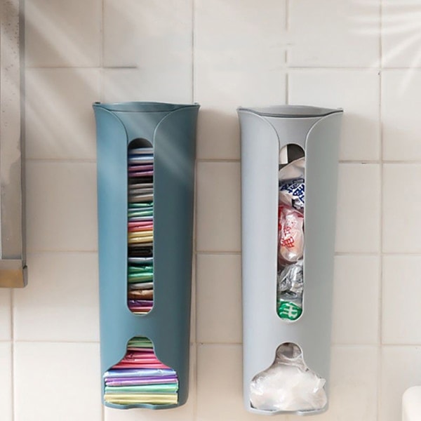 Vägghängande, Sopsäck, Förvaringslåda, Plastpåshållare, Blue Blue