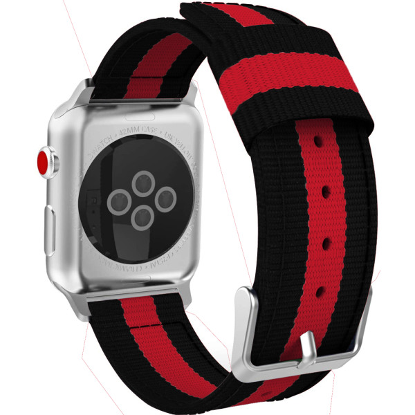 Kompatibel for Apple Watch Band, finvevd nylon justerbar