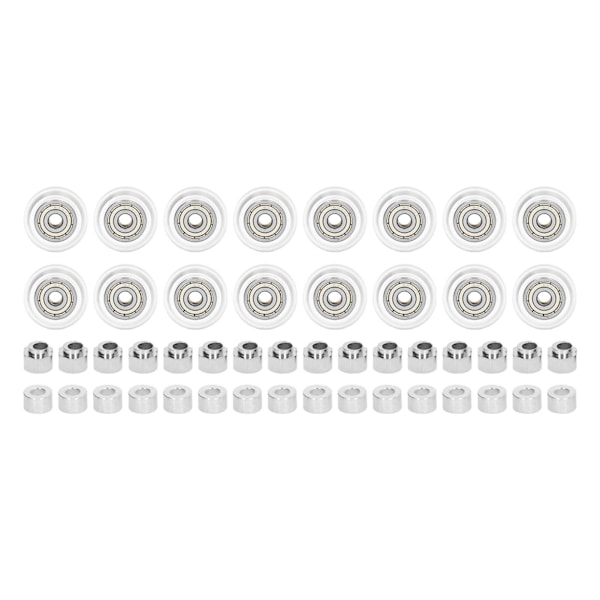 48PCS 3D Printer Pulley Wheel Set Stable Low Friction POM Precise Steel Pulley Set for Printing Shop Transparent