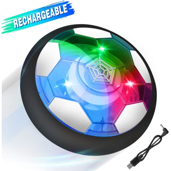 Air Power Football - Genopladelig svævebold indendørs fodbold med LED, super sjovt når man spiller fodbold