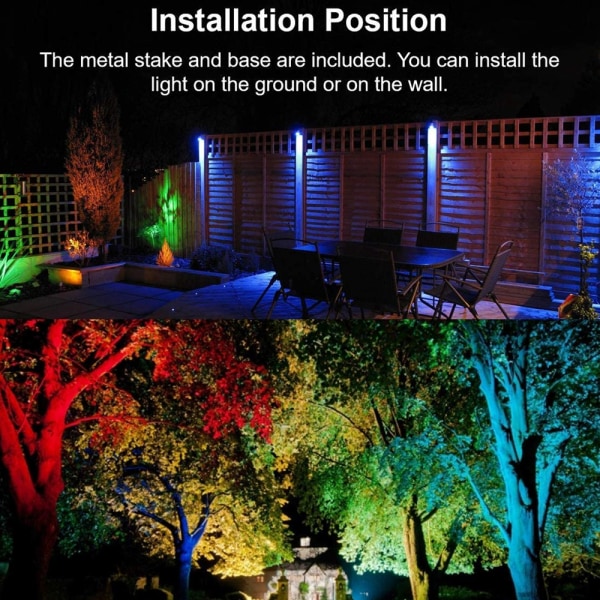10W RGB-maavalo värikäs kaukosäädin valonheitin landsca
