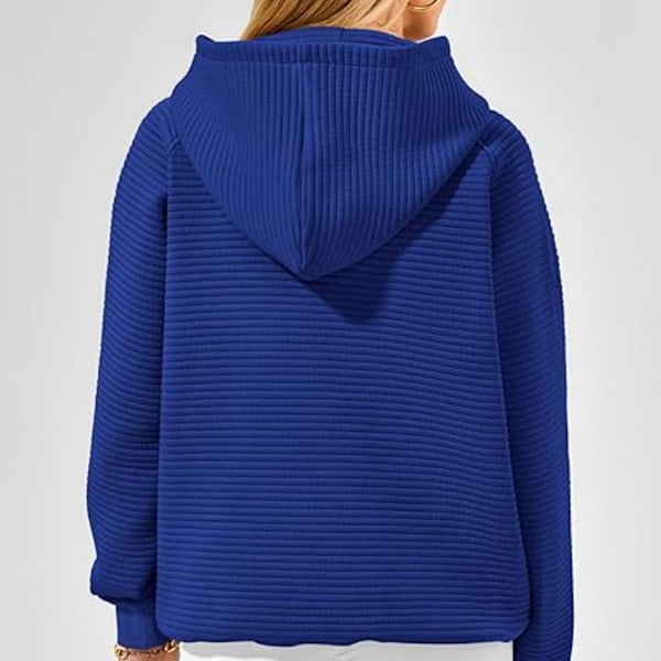 Hettegensere for kvinner Løse Fleece Langærmet Hettegensere Avslappede Komfortable Jacquard Pullover med Lommer