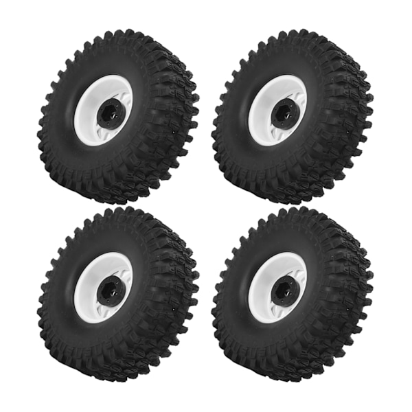 4 st 1/10 RC Bil Däck Slitstarkt Mjukt Gummi RC Crawler Hjulnav Däck för AXIAL SCX10 90046 Vit