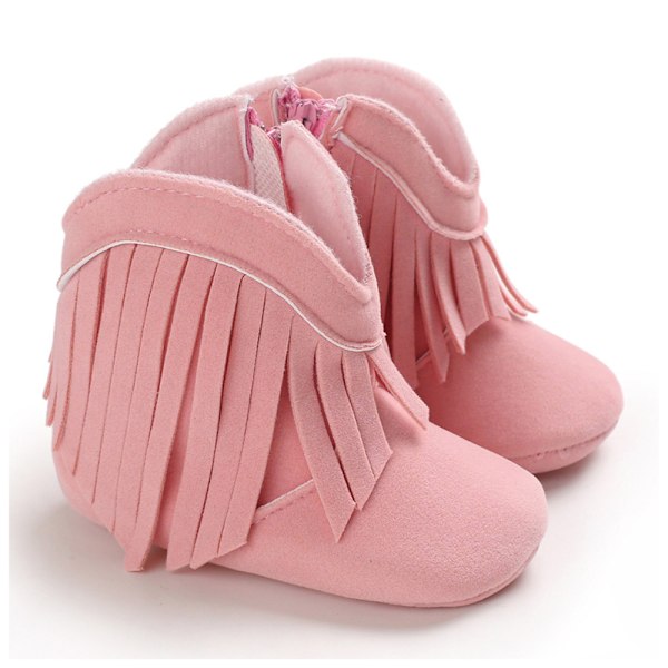 Crib Shoes Girl Baby Shoes Infant Side Zipper Cotton Sole Solid