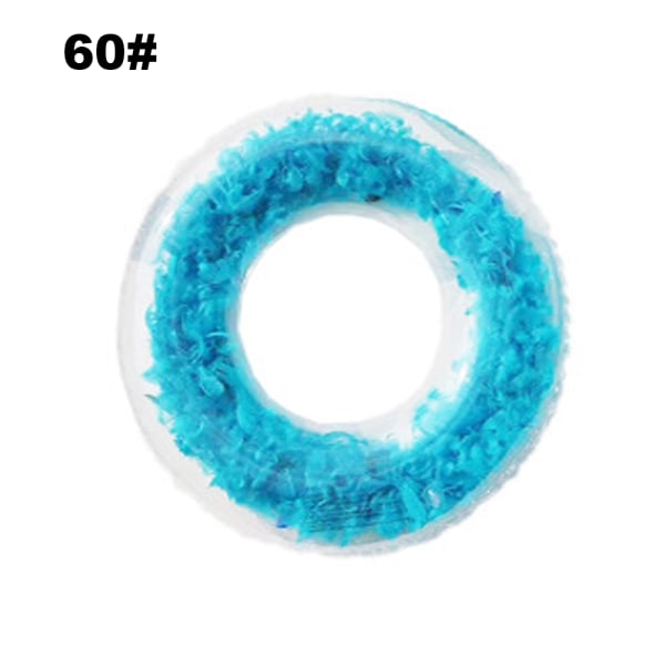 Inflatable Transparent Swimming Ring Thicken Sequins Feather