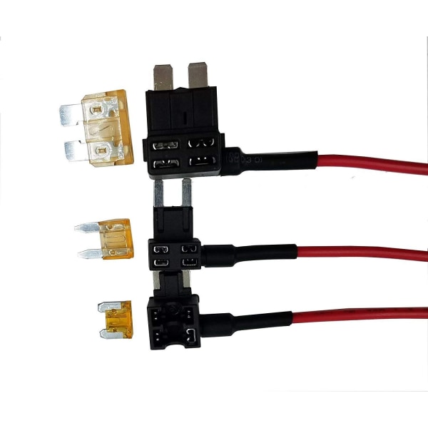 3-pack 12V bil Add-a-circuit säkringsadapter Mini TAP ATM APM