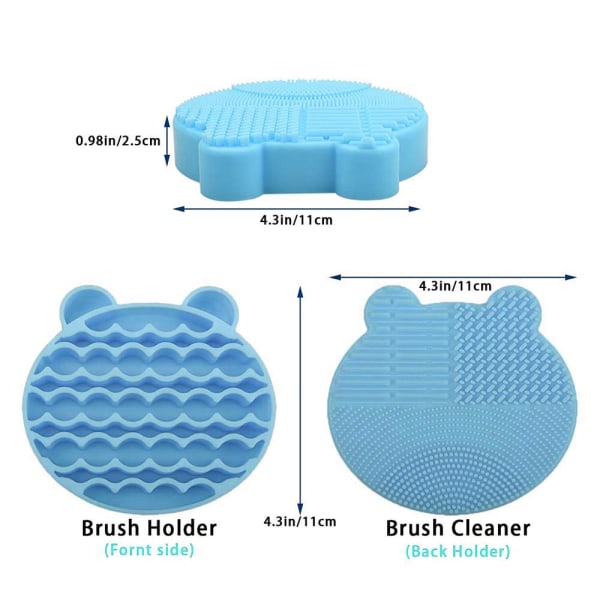Pakke med 2 Brush Cleaner 2 i 1 Silikon kosmetisk sminkebørste