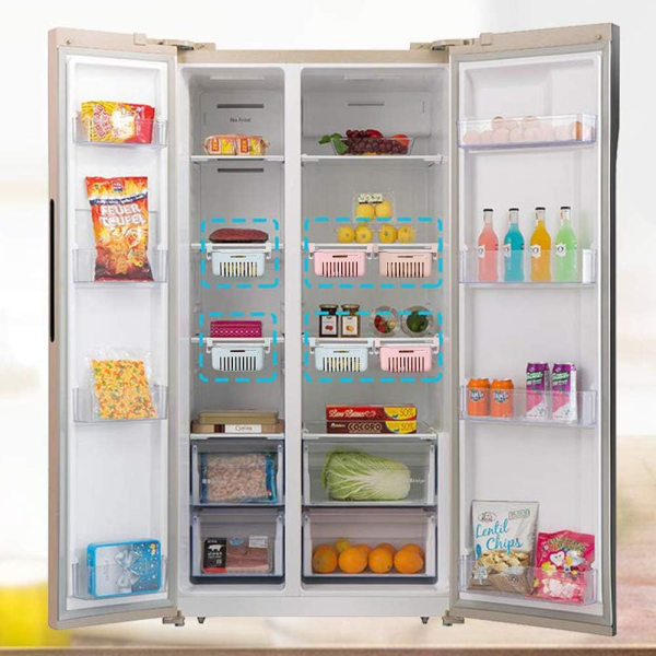 Kjøkken Kjøleskap Organiserer Oppbevaringsstativ Fryser Hylleholder
